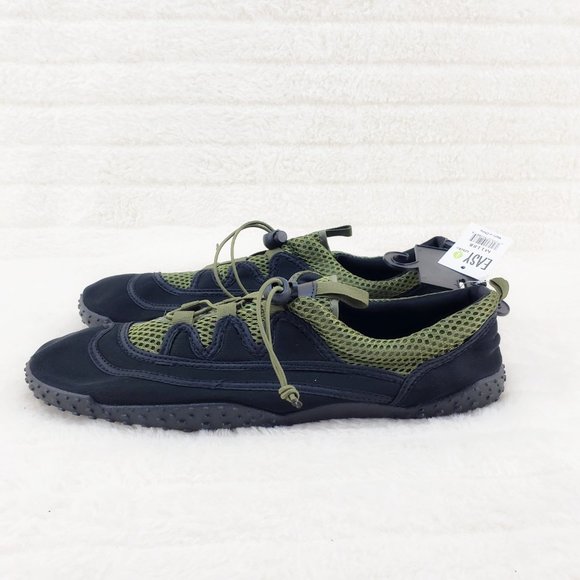 Men size 13 Aqua Water Shoes Army Green/ Black Quick Dry - Picture 1 of 8